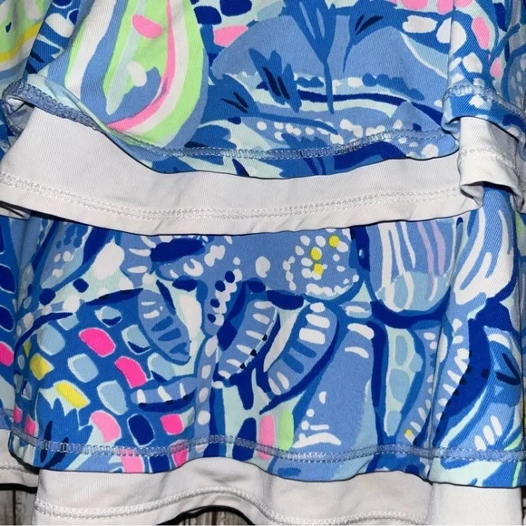 Lilly Pulitzer Luxletic Blue Floral Skort - Picture 2 of 5
